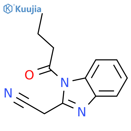 1H-Benzimidazole-2-acetonitrile, 1-(1-oxobutyl)- structure