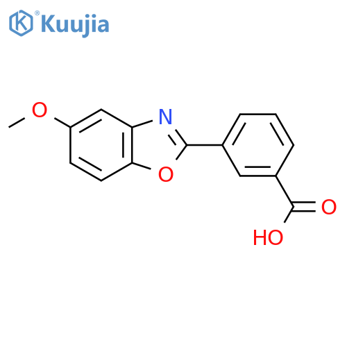 Benzoic acid, 3-(5-methoxy-2-benzoxazolyl)- structure