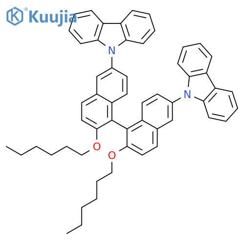 9H-Carbazole, 9,9'-[2,2'-bis(hexyloxy)[1,1'-binaphthalene]-6,6'-diyl]bis- structure