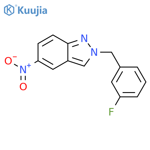 2-[(3-fluorophenyl)methyl]-5-nitro-indazole structure