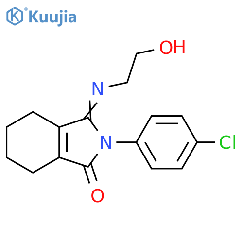 1H-Isoindol-1-one, 2-(4-chlorophenyl)-2,3,4,5,6,7-hexahydro-3-[(2-hydroxyethyl)imino]- structure