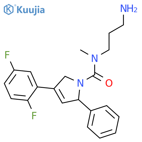 1H-Pyrrole-1-carboxamide, N-(3-aminopropyl)-4-(2,5-difluorophenyl)-2,5-dihydro-N-methyl-2-phenyl-, (2S)- structure