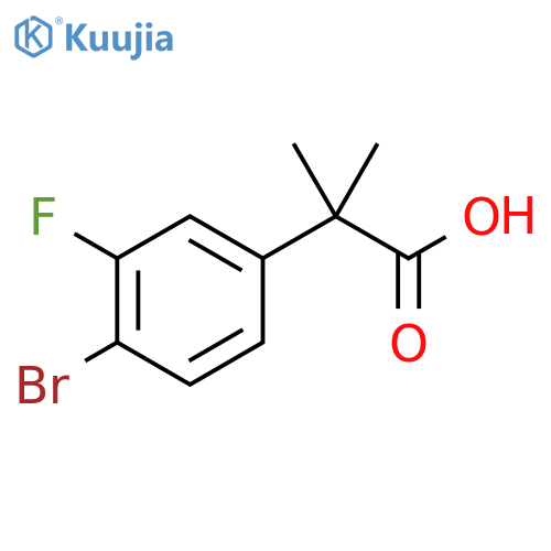 2-(4-bromo-3-fluorophenyl)-2-methylpropanoic acid structure