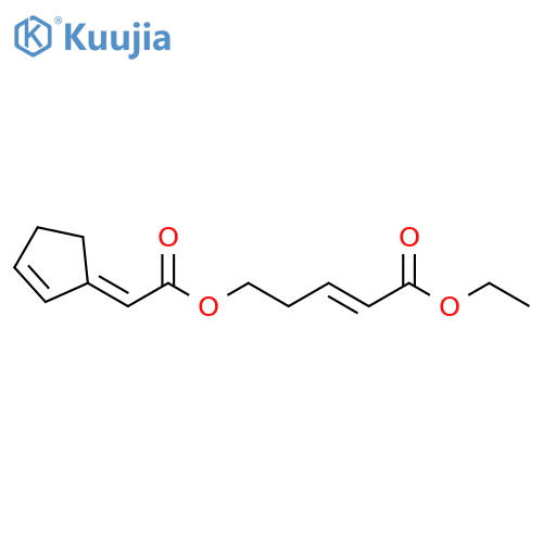 2-Pentenoic acid, 5-[(2-cyclopenten-1-ylideneacetyl)oxy]-, ethyl ester, (E,E)- (9CI) structure