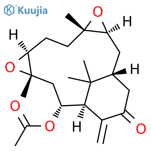 4,9-Dioxatetracyclo[11.3.1.03,5.08,10]heptadecan-15-one,12-(acetyloxy)-5,10,17,17-tetramethyl-14-methylene-, (1R,3S,5S,8S,10S,12R,13S)- structure