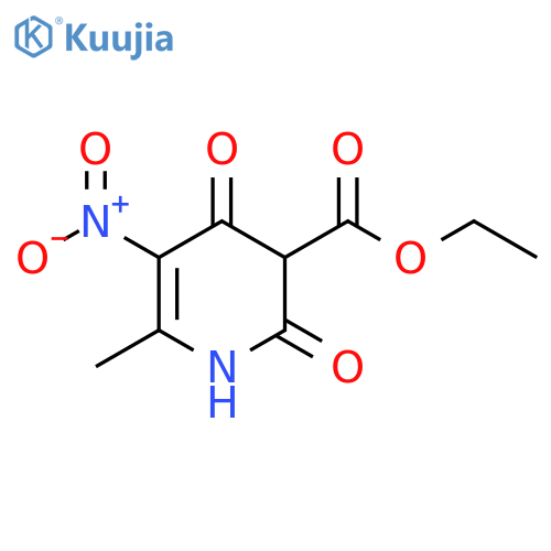 3-Pyridinecarboxylic acid, 1,2,3,4-tetrahydro-6-methyl-5-nitro-2,4-dioxo-, ethyl ester structure