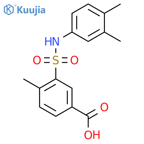 3-{(3,4-Dimethylphenyl)aminosulfonyl}-4-methylbenzoic acid structure