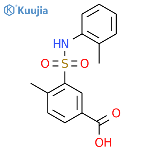 4-Methyl-3-{(2-methylphenyl)aminosulfonyl}benzoic acid structure