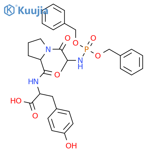 L-Tyrosine, N-[1-[N-[bis(phenylmethoxy)phosphinyl]-L-alanyl]-L-prolyl]- structure