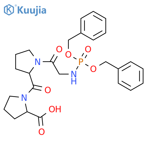 L-Proline, 1-[1-[N-[bis(phenylmethoxy)phosphinyl]glycyl]-L-prolyl]- structure