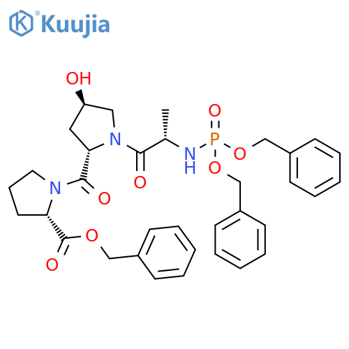 L-Proline, 1-[1-[N-[bis(phenylmethoxy)phosphinyl]-L-alanyl]-trans-4-hydroxy-L-prolyl]-, phenylmethyl ester (9CI) structure