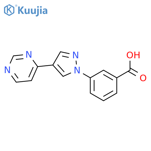 BENZOIC ACID, 3-[4-(4-PYRIMIDINYL)-1H-PYRAZOL-1-YL]- structure