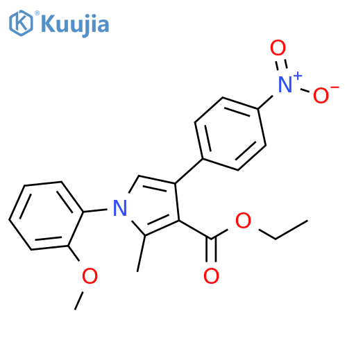 1H-Pyrrole-3-carboxylic acid,1-(2-methoxyphenyl)-2-methyl-4-(4-nitrophenyl)-, ethyl ester structure