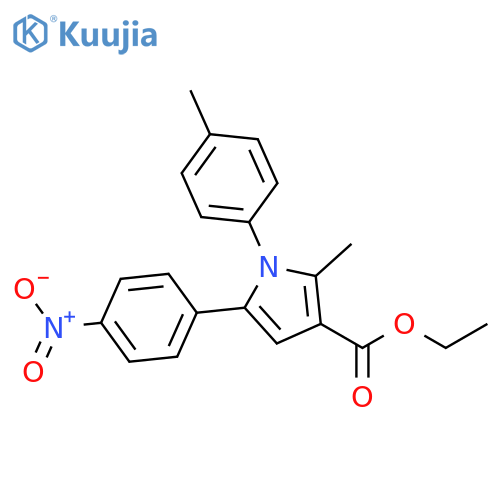 1H-Pyrrole-3-carboxylic acid, 2-methyl-1-(4-methylphenyl)-5-(4-nitrophenyl)-, ethyl ester structure