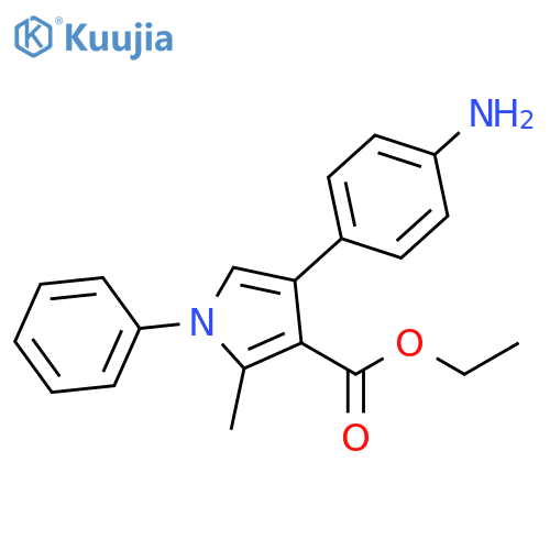 1H-Pyrrole-3-carboxylic acid, 4-(4-aminophenyl)-2-methyl-1-phenyl-, ethyl ester structure