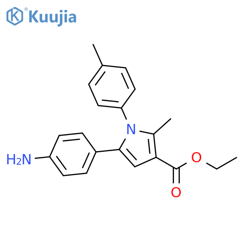 1H-Pyrrole-3-carboxylic acid, 5-(4-aminophenyl)-2-methyl-1-(4-methylphenyl)-, ethyl ester structure