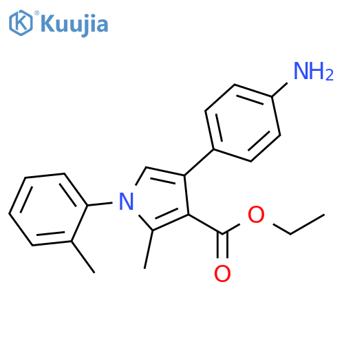 1H-Pyrrole-3-carboxylic acid, 4-(4-aminophenyl)-2-methyl-1-(2-methylphenyl)-, ethyl ester structure