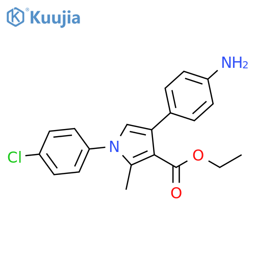 1H-Pyrrole-3-carboxylic acid,4-(4-aminophenyl)-1-(4-chlorophenyl)-2-methyl-, ethyl ester structure