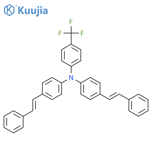 BENZENAMINE, N,N-BIS[4-(2-PHENYLETHENYL)PHENYL]-4-(TRIFLUOROMETHYL)- structure