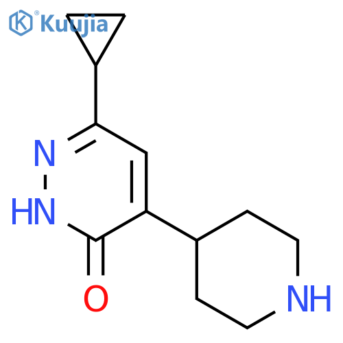 3(2H)-Pyridazinone, 6-cyclopropyl-4-(4-piperidinyl)- structure