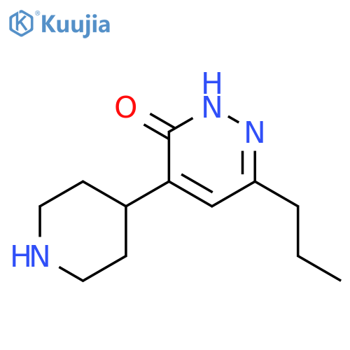 3(2H)-PYRIDAZINONE, 4-(4-PIPERIDINYL)-6-PROPYL- structure