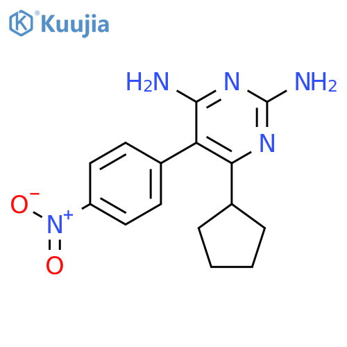 2,4-Pyrimidinediamine, 6-cyclopentyl-5-(4-nitrophenyl)- structure
