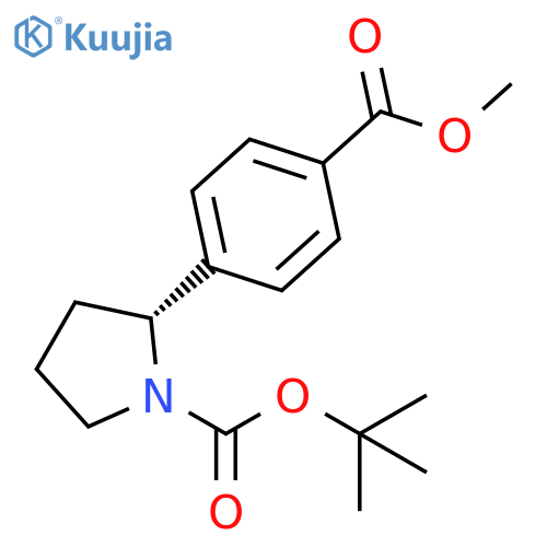 tert-butyl (2R)-2-(4-methoxycarbonylphenyl)pyrrolidine-1-carboxylate structure