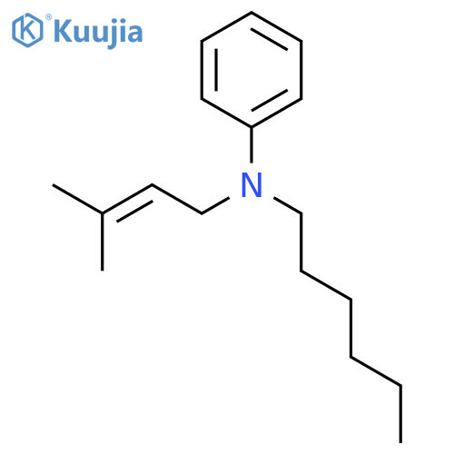 Benzenamine, N-hexyl-N-(3-methyl-2-butenyl)- structure