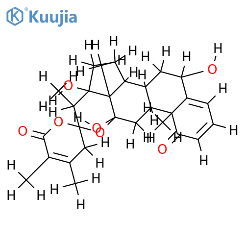 (20S,22S)-12alpha,22-epoxy-6beta,12beta,17beta-trihydroxy-1-oxo-witha-2,4,24-trien-26,22-olide structure