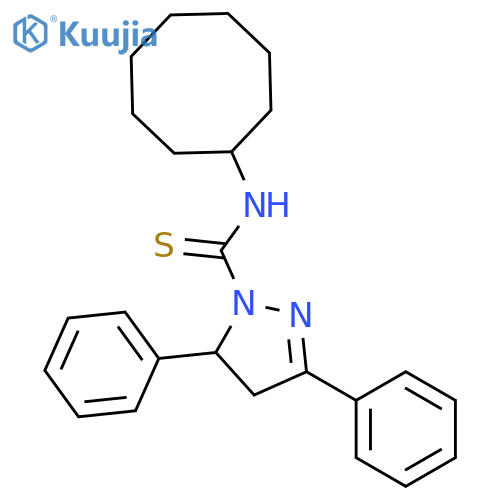 1H-Pyrazole-1-carbothioamide, N-cyclooctyl-4,5-dihydro-3,5-diphenyl- structure