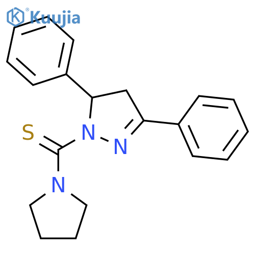 1H-Pyrazole, 4,5-dihydro-3,5-diphenyl-1-(1-pyrrolidinylthioxomethyl)- structure
