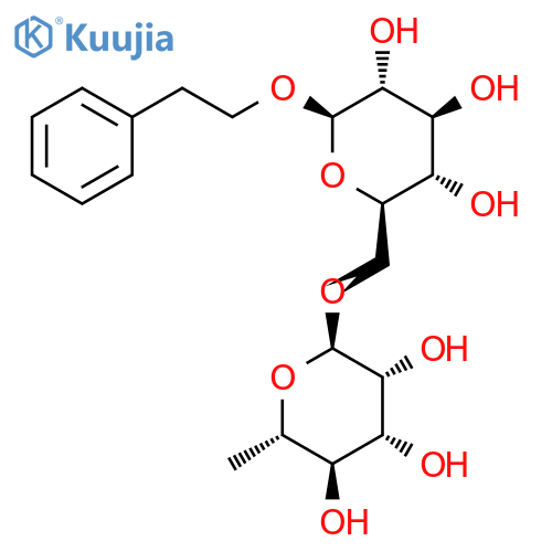 2-phenylethyl 6-O-alpha-L-rhamnopyranosyl-beta-D-glucopyranoside structure