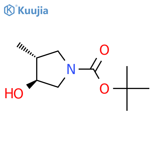 tert-butyl trans-3-hydroxy-4-methylpyrrolidine-1-carboxylate structure