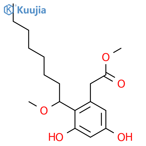 BENZENEACETIC ACID, 3,5-DIHYDROXY-2-(1-METHOXYOCTYL)-, METHYL ESTER structure