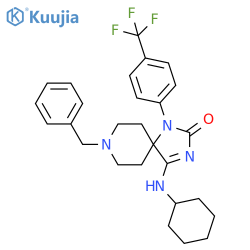 1,3,8-Triazaspiro[4.5]dec-3-en-2-one,4-(cyclohexylamino)-8-(phenylmethyl)-1-[4-(trifluoromethyl)phenyl]- structure
