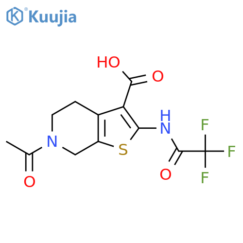 6-acetyl-2-(trifluoroacetamido)-4H,5H,6H,7H-thieno[2,3-c]pyridine-3-carboxylic acid structure
