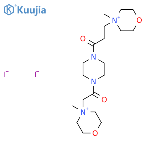 Morpholinium, 4-methyl-4-(3-(4-((4-methylmorpholinium-4-yl)acetyl)-1-piperazinyl)-3-oxopropyl)-, diiodide structure