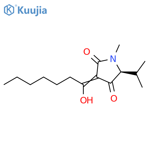 2,4-Pyrrolidinedione, 3-(1-hydroxyheptylidene)-1-methyl-5-(1-methylethyl)-, (S)- (9CI) structure