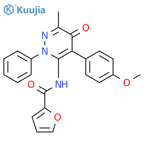 N-4-(4-methoxyphenyl)-6-methyl-5-oxo-2-phenyl-2,5-dihydropyridazin-3-ylfuran-2-carboxamide structure