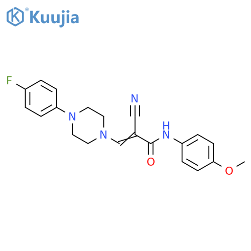 (2E)-2-cyano-3-4-(4-fluorophenyl)piperazin-1-yl-N-(4-methoxyphenyl)prop-2-enamide structure
