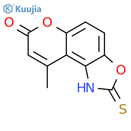 7H-Pyrano[3,2-e]benzoxazol-7-one, 1,2-dihydro-9-methyl-2-thioxo- structure