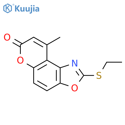 7H-Pyrano[3,2-e]benzoxazol-7-one, 2-(ethylthio)-9-methyl- structure