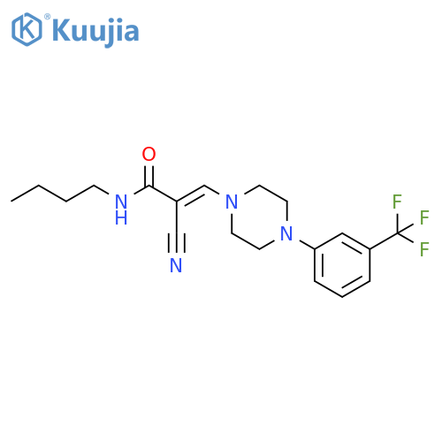 (2E)-N-butyl-2-cyano-3-{4-3-(trifluoromethyl)phenylpiperazin-1-yl}prop-2-enamide structure