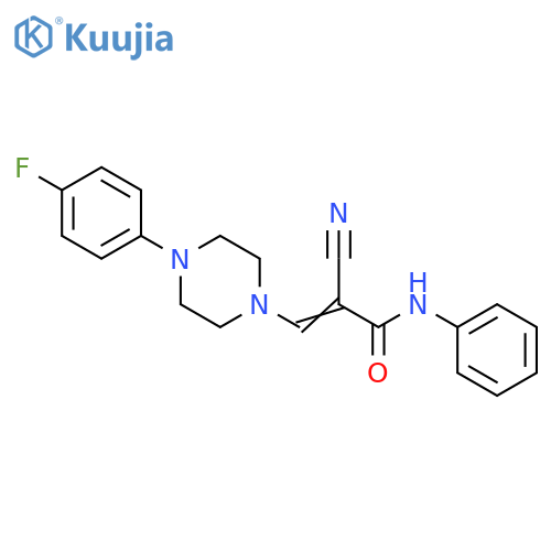 (2E)-2-cyano-3-4-(4-fluorophenyl)piperazin-1-yl-N-phenylprop-2-enamide structure