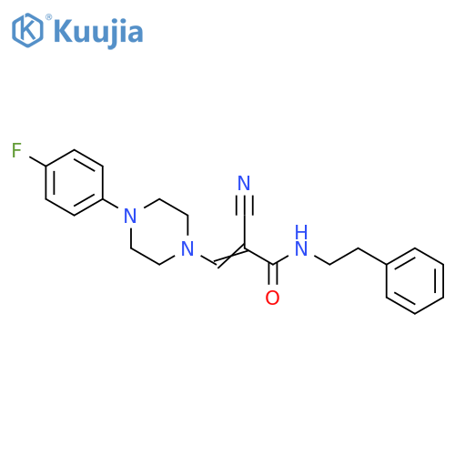 (E)-2-cyano-3-[4-(4-fluorophenyl)piperazin-1-yl]-N-(2-phenylethyl)prop-2-enamide structure