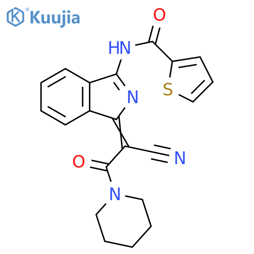 N-(1Z)-1-1-cyano-2-oxo-2-(piperidin-1-yl)ethylidene-1H-isoindol-3-ylthiophene-2-carboxamide structure