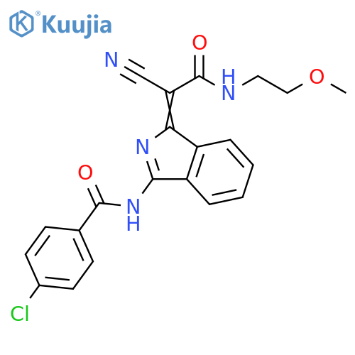 4-chloro-N-(1Z)-1-{cyano(2-methoxyethyl)carbamoylmethylidene}-1H-isoindol-3-ylbenzamide structure