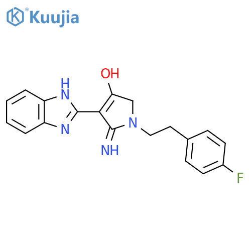 5-amino-4-(1H-1,3-benzodiazol-2-yl)-1-2-(4-fluorophenyl)ethyl-2,3-dihydro-1H-pyrrol-3-one structure
