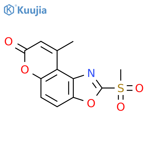 7H-Pyrano[3,2-e]benzoxazol-7-one, 9-methyl-2-(methylsulfonyl)- structure