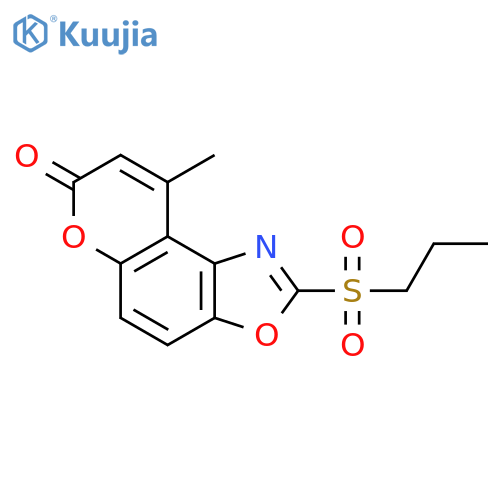 7H-Pyrano[3,2-e]benzoxazol-7-one, 9-methyl-2-(propylsulfonyl)- structure